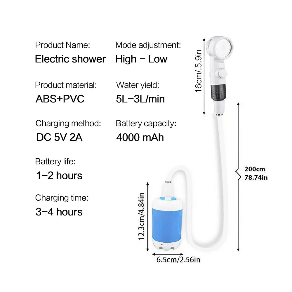 Portable Rechargeable Outdoor Shower