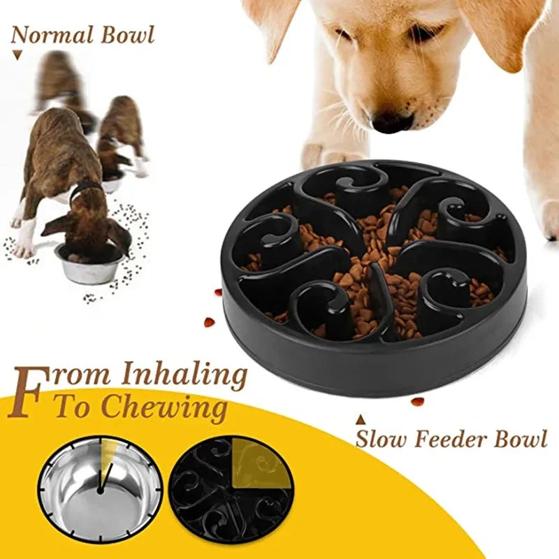 Anti-Gulping Slow Feeder Dog Bowl