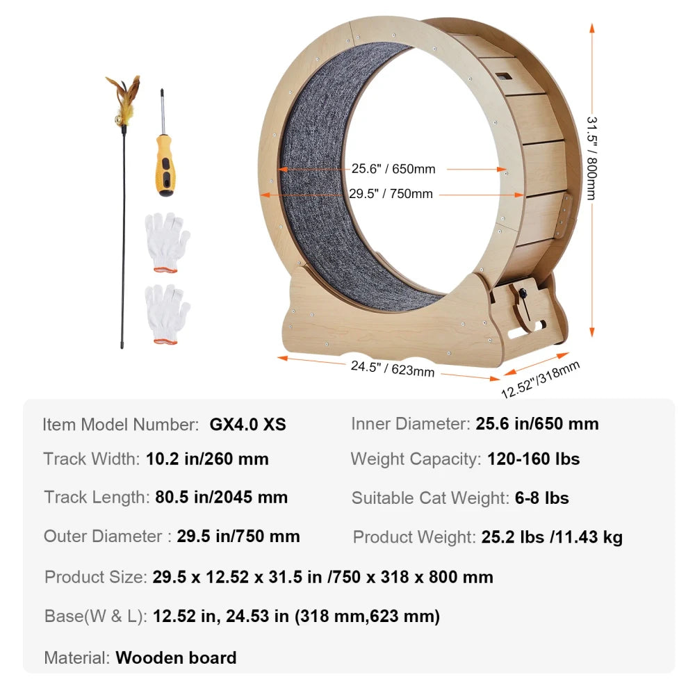Wooden Cat Exercise Wheel