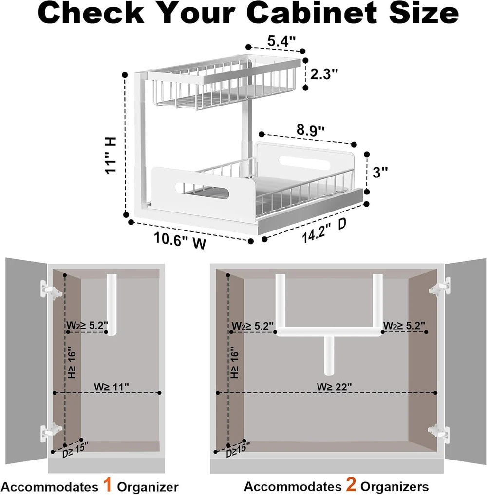 L-Shaped Under Sink Organizer